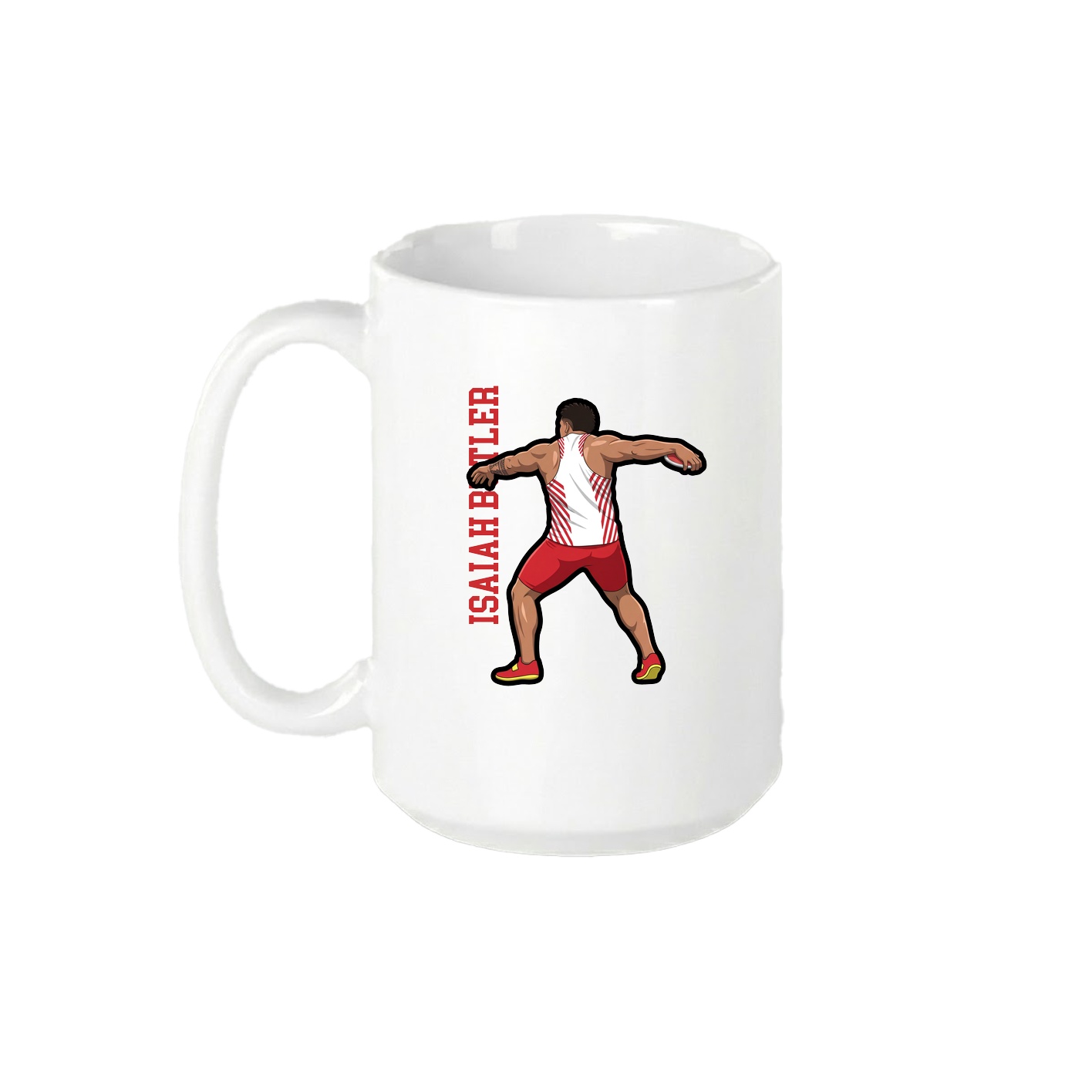 15oz Coffee Mug — Name Vertical in White