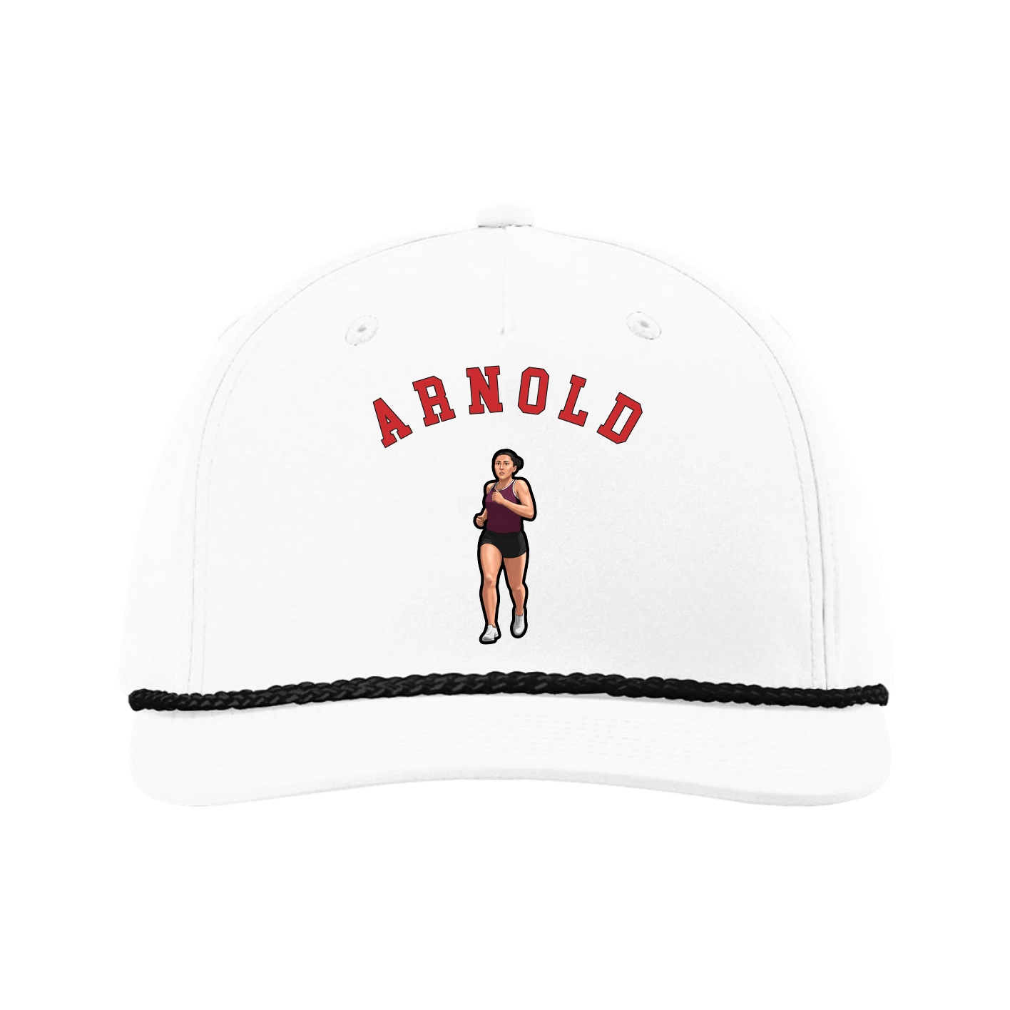 Five-Panel Classic Rope Cap — Shirsey Arch in White