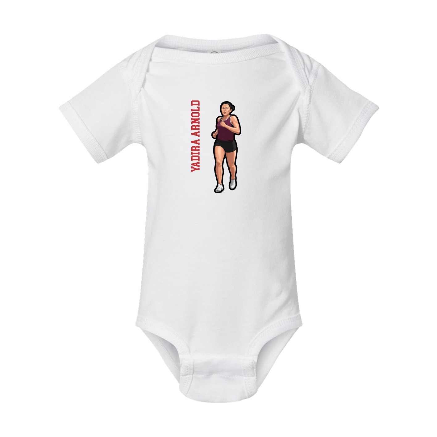 Baby Onesie — Name Vertical in White