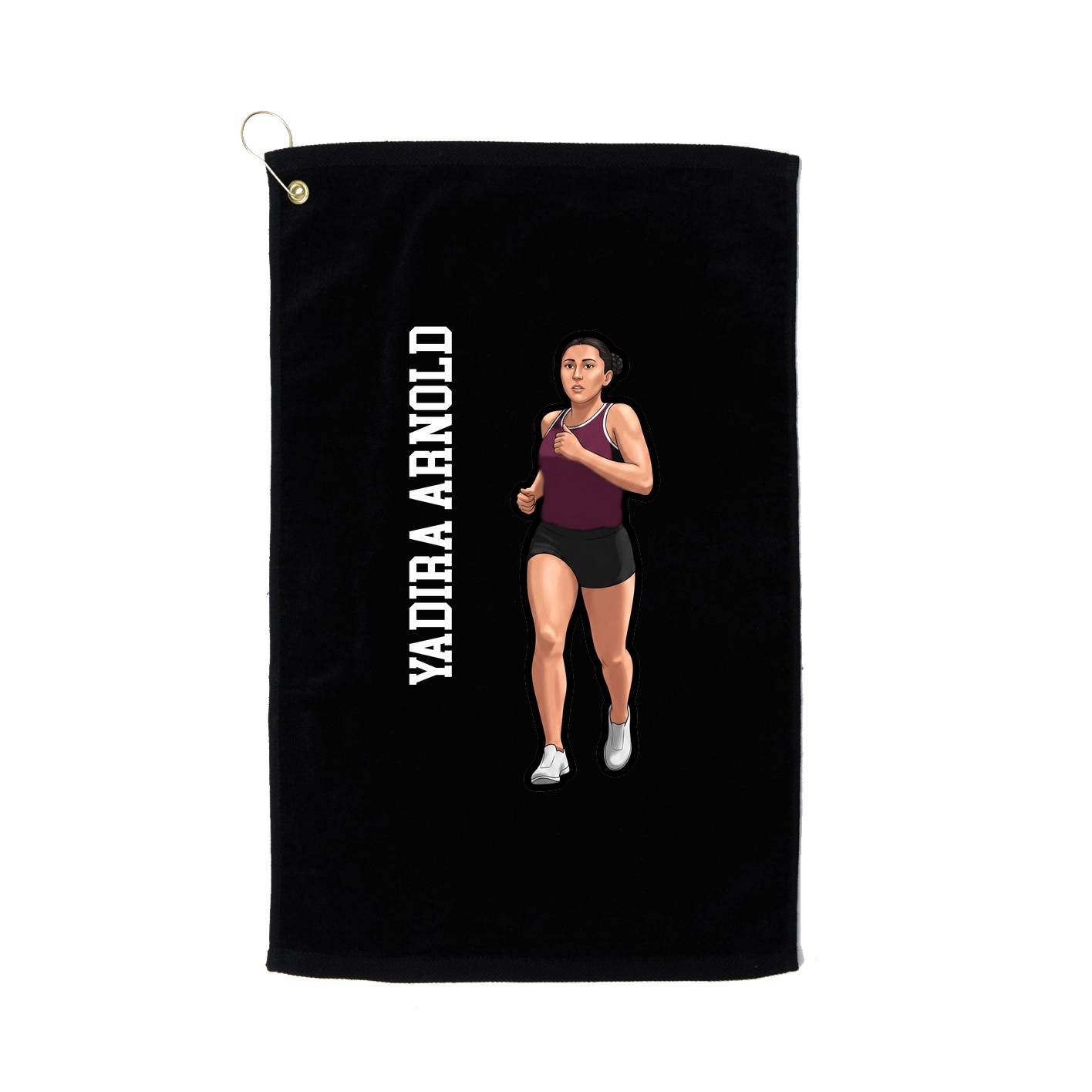 Golf Towel — Name Vertical in Black