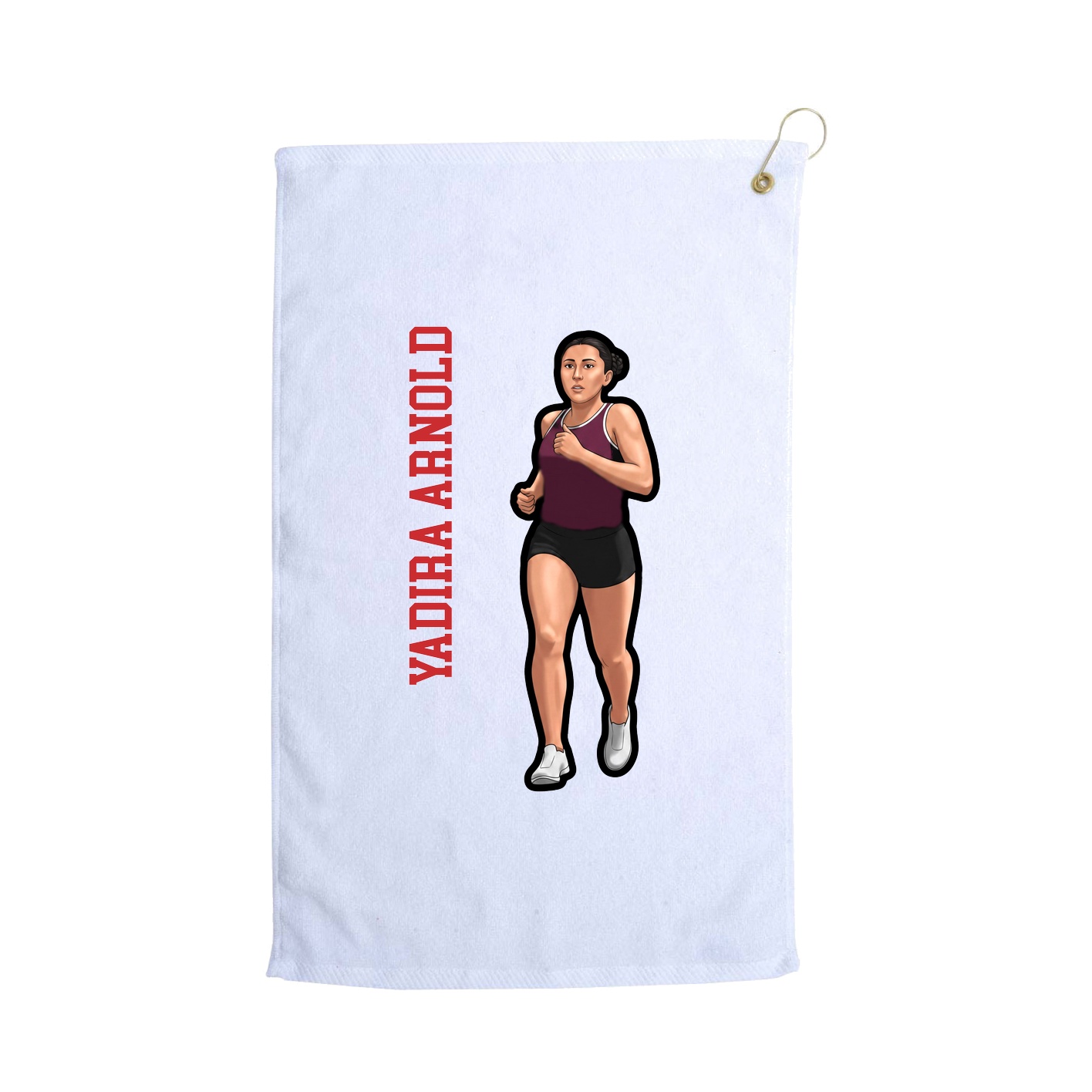 Golf Towel — Name Vertical in White