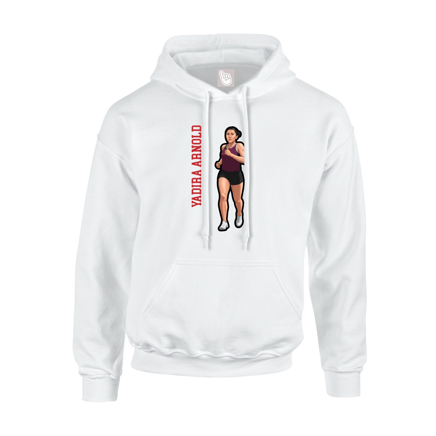 Youth Hoodie — Name Vertical in White