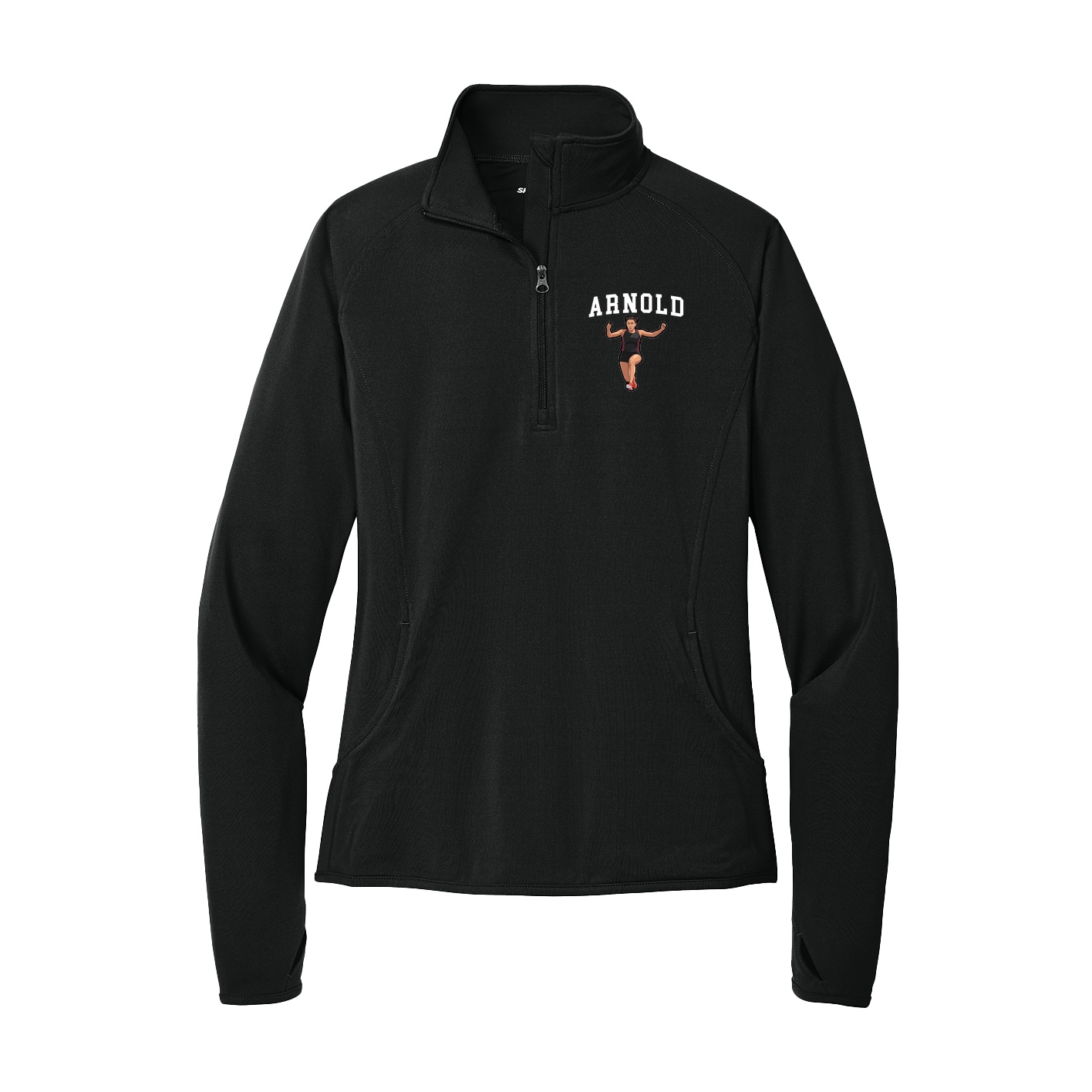 Women's Q-Zip Pullover — Shirsey in Black