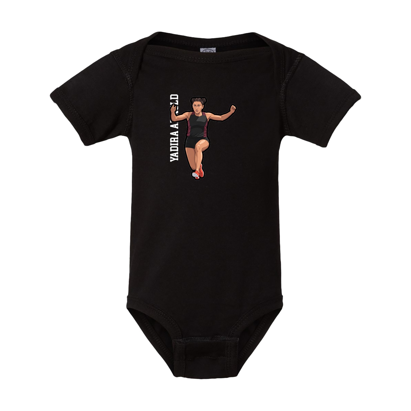Baby Onesie — Name Vertical in Black