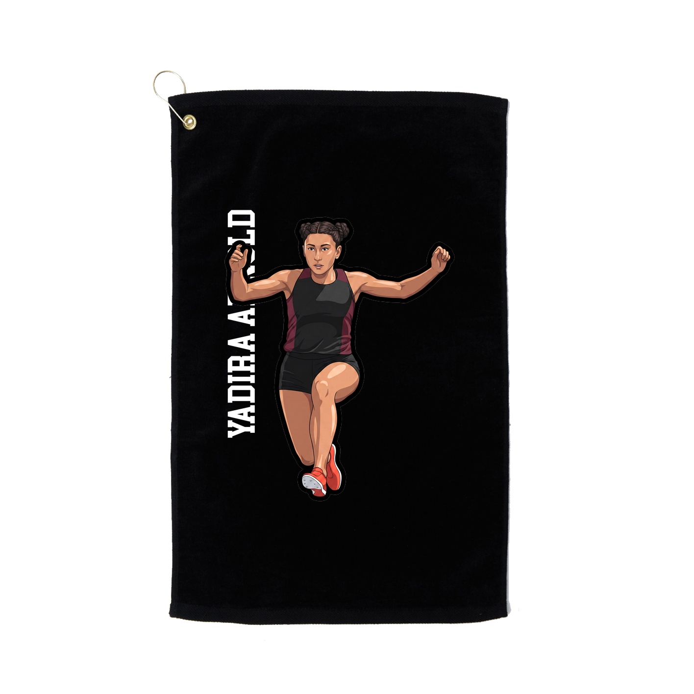 Golf Towel — Name Vertical in Black