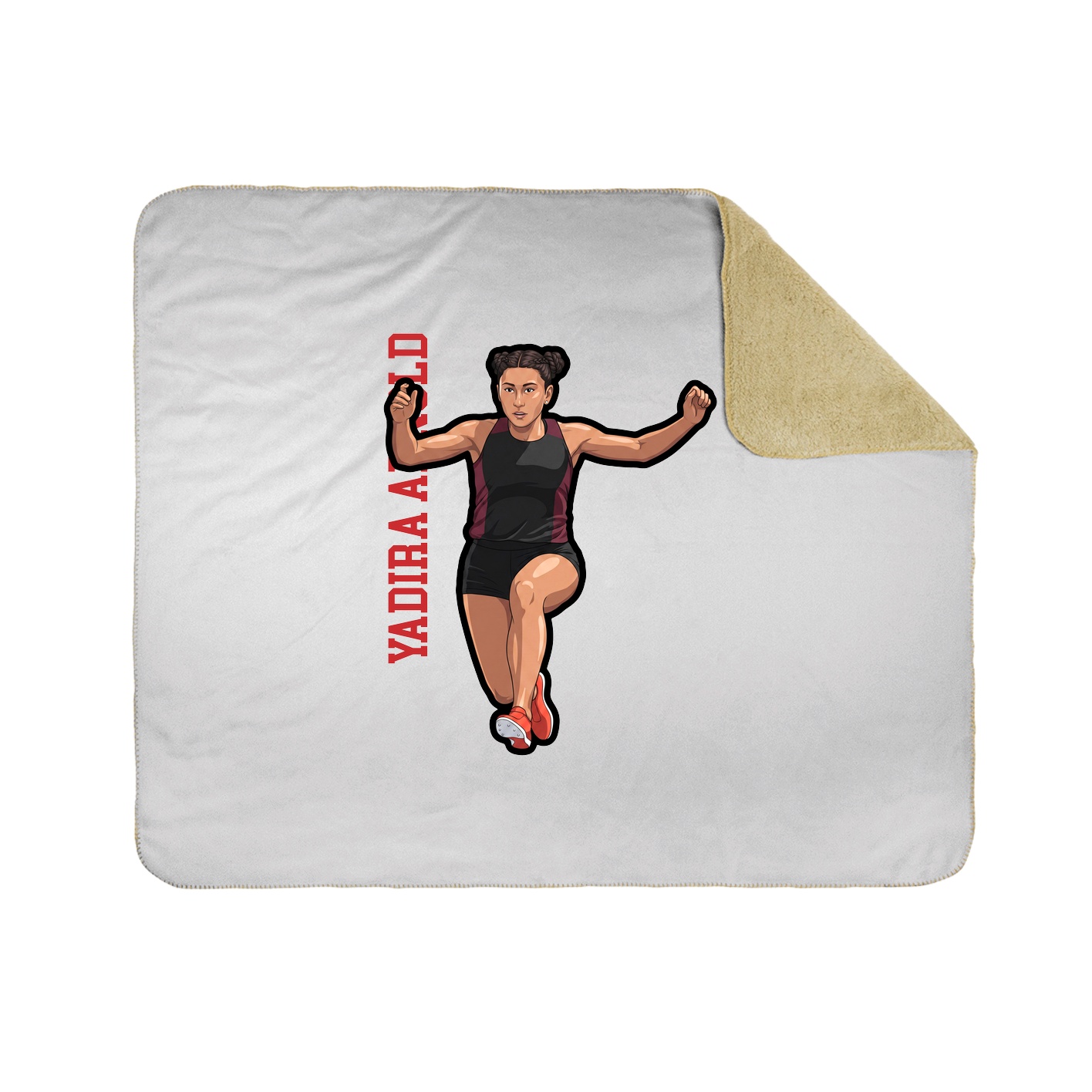 Throw Blanket — Name Vertical in White