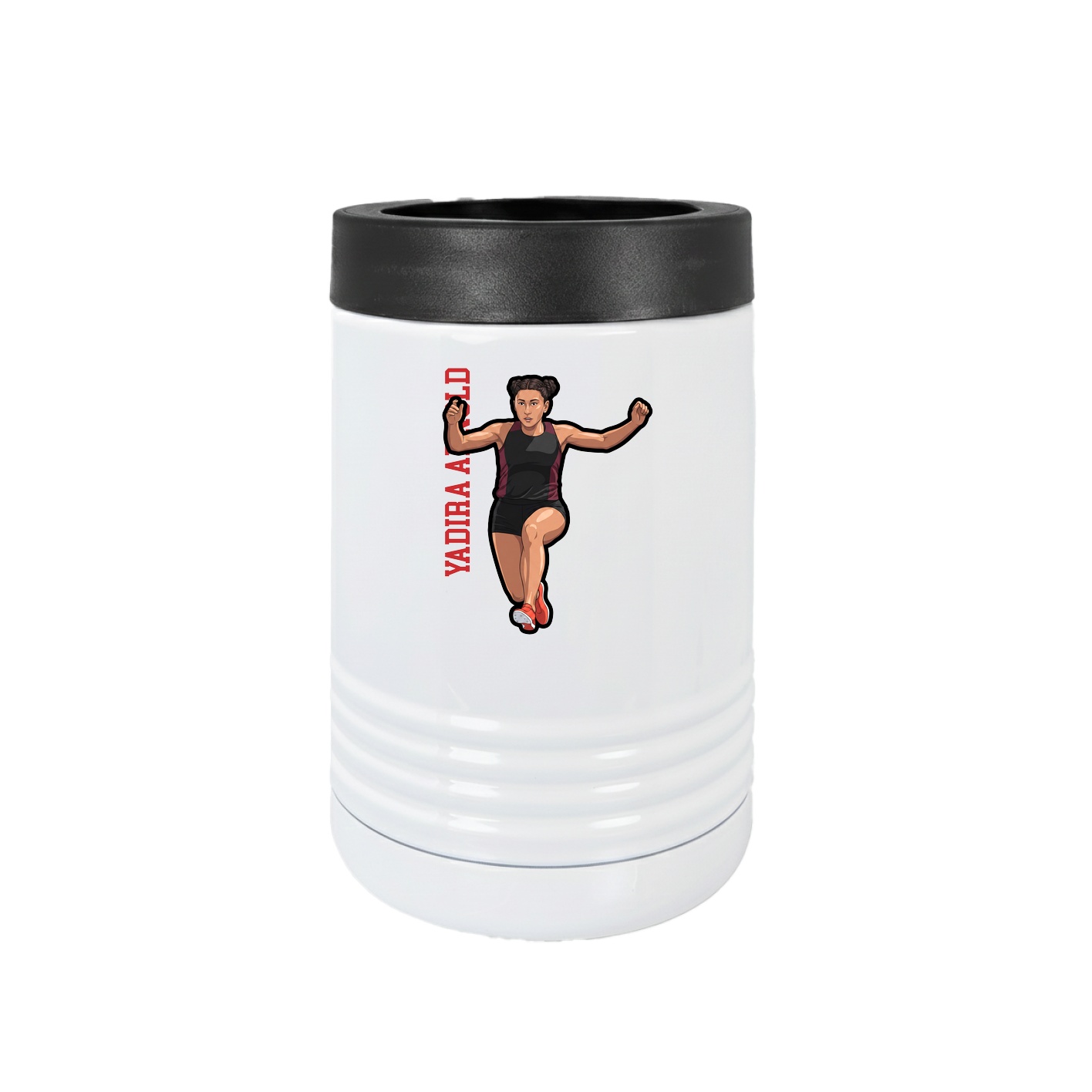 Beverage Holder — Name Vertical in White