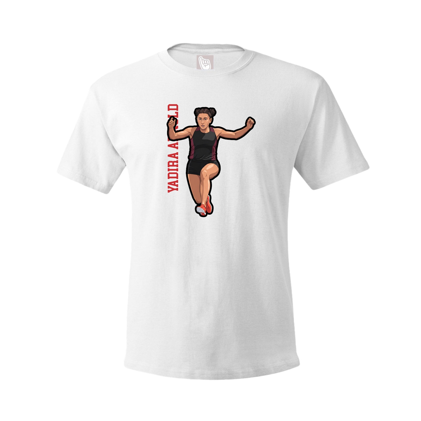 Tee — Name Vertical in White