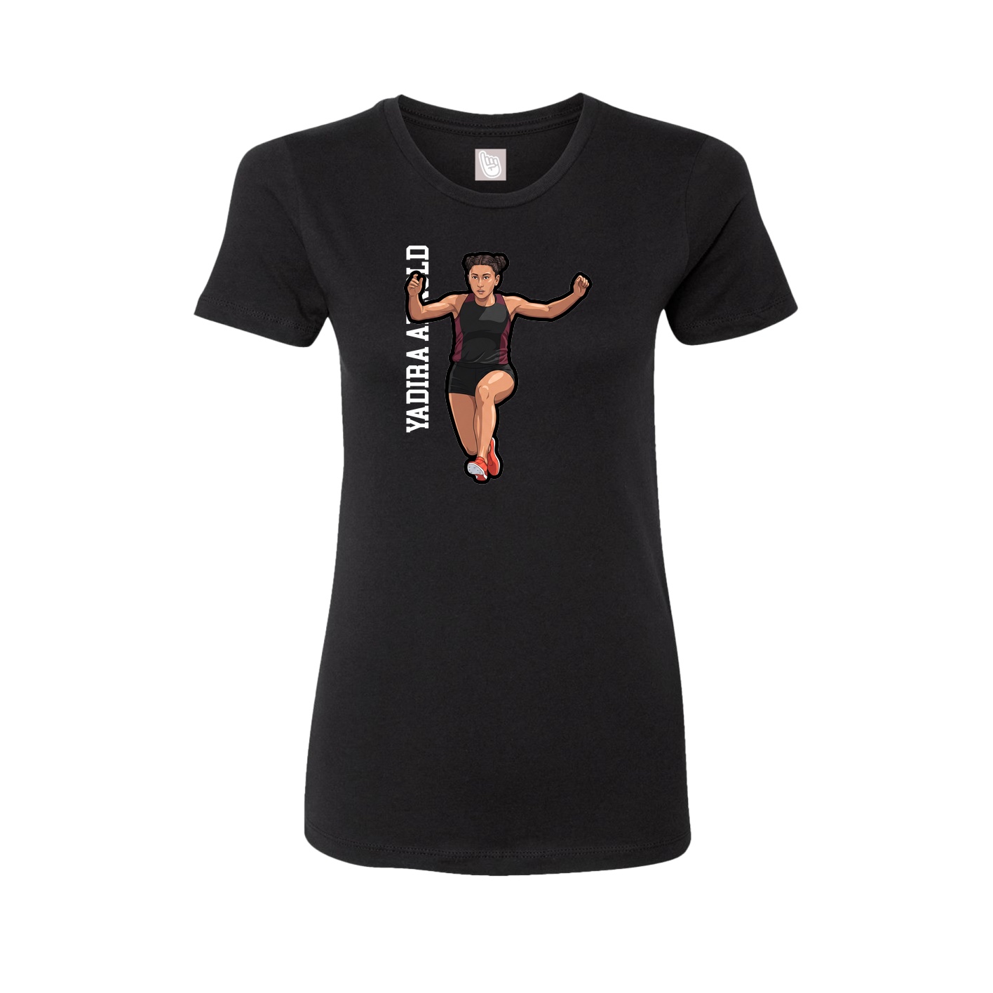 Womens Tee — Name Vertical in Black