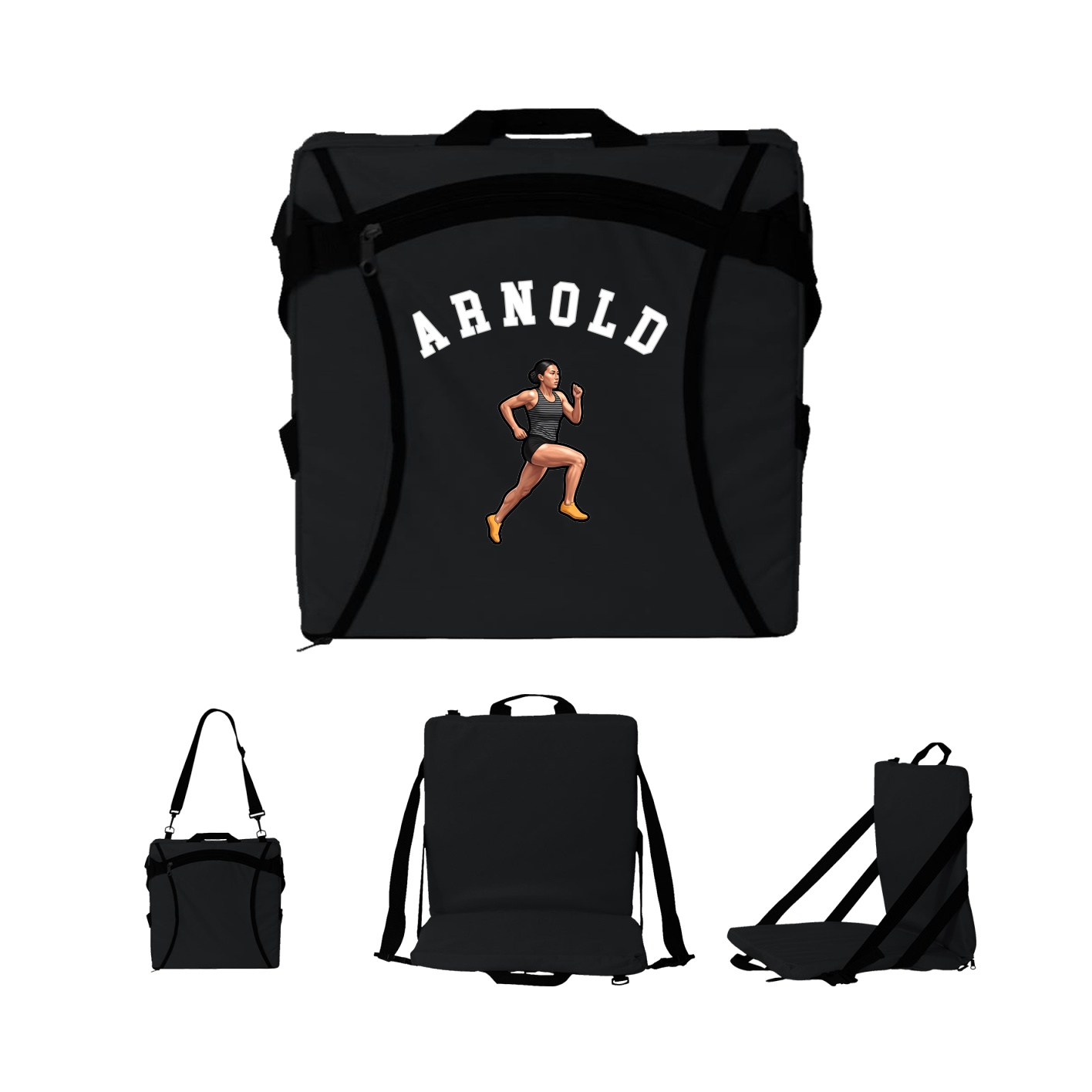 Folding Stadium Seat — Shirsey Arch in Black