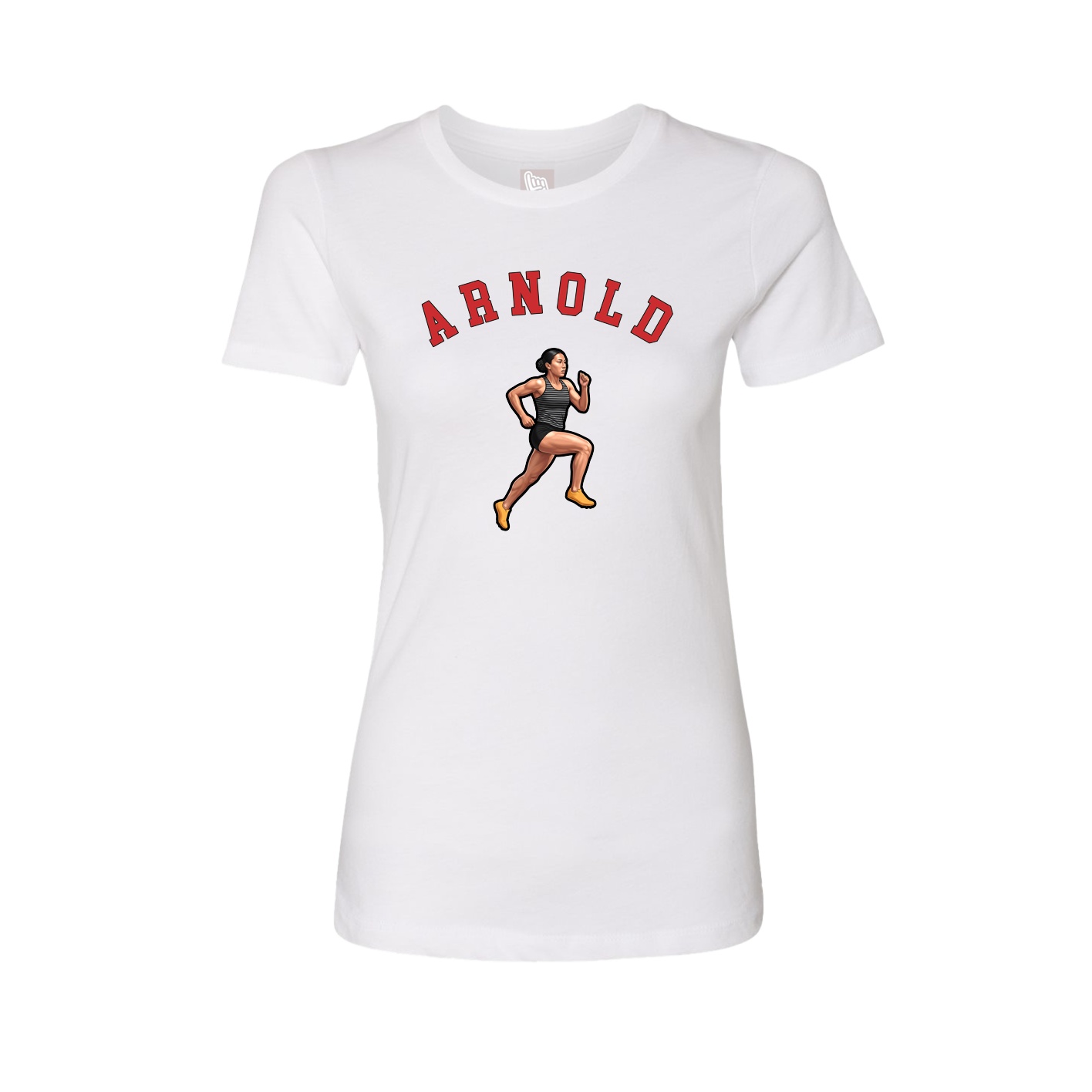 Fitted Women's Tee — Shirsey Arch in White