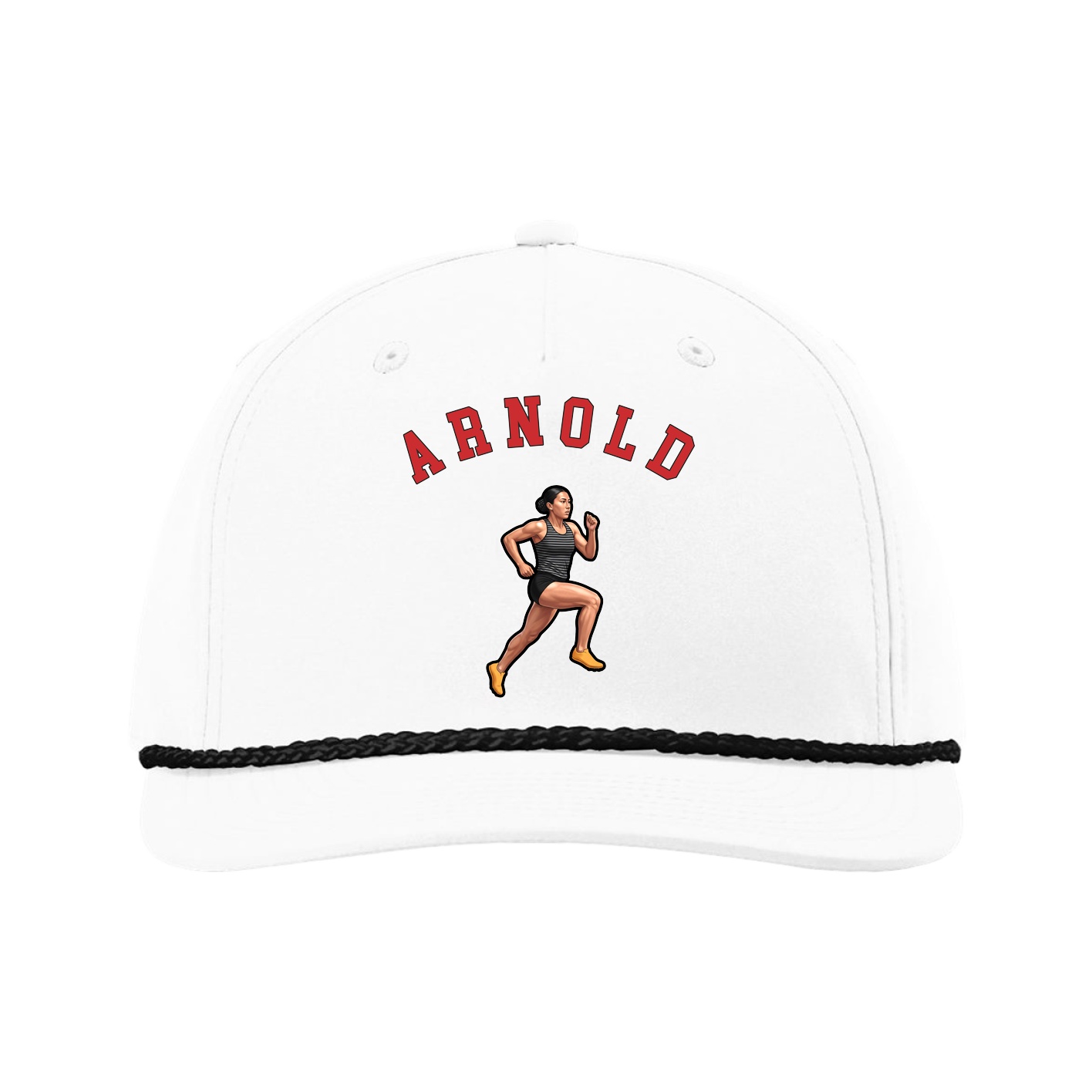Five-Panel Classic Rope Cap — Shirsey Arch in White