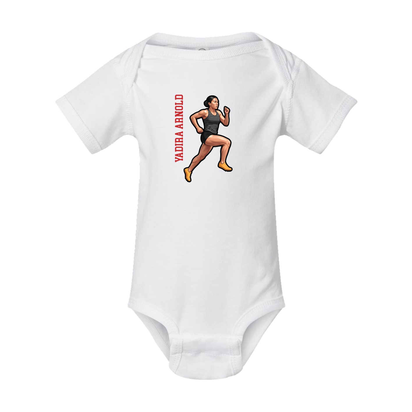 Baby Onesie — Name Vertical in White