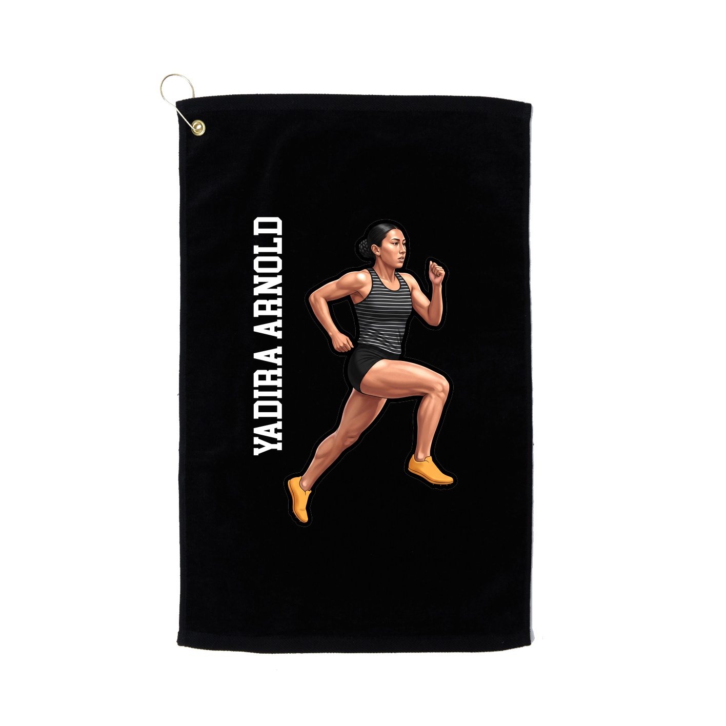Golf Towel — Name Vertical in Black