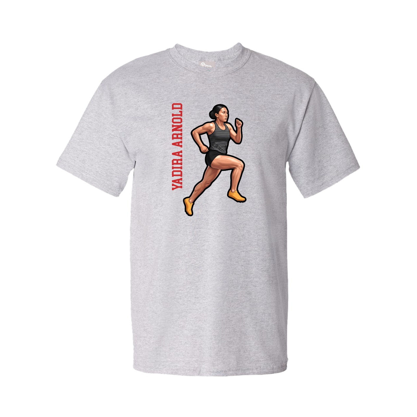 Youth Tee — Name Vertical in Grey