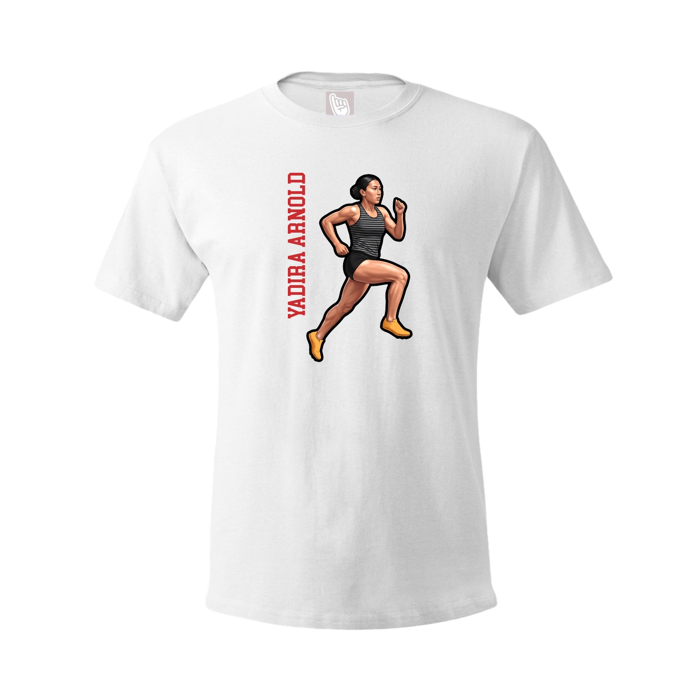 Youth Tee — Name Vertical in White
