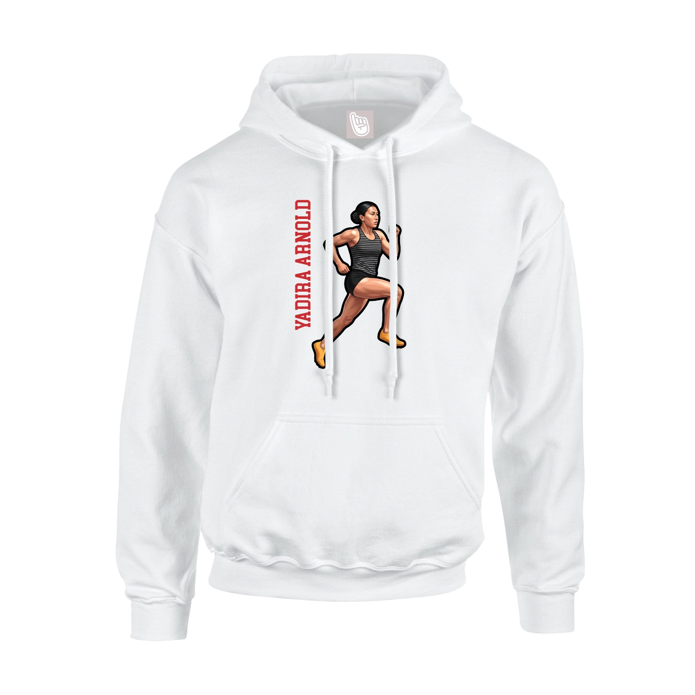 Youth Hoodie — Name Vertical in White