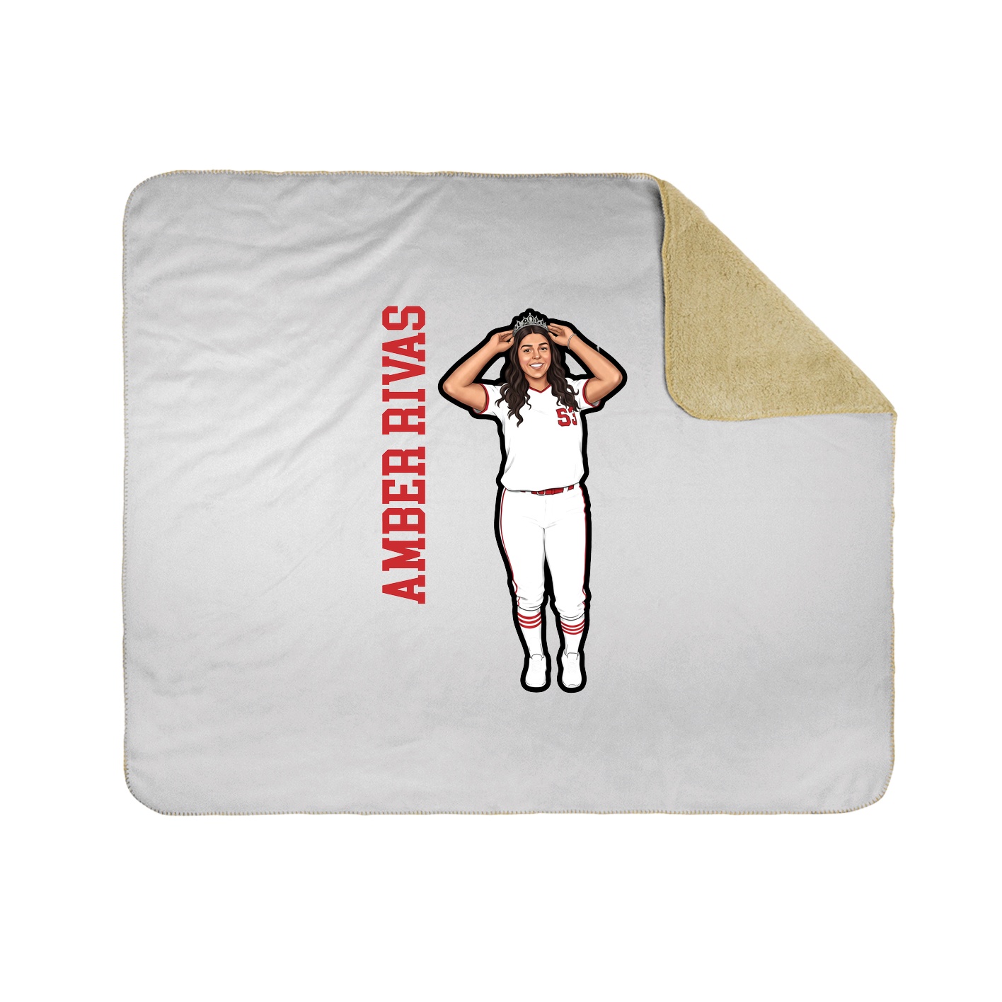 Throw Blanket — Name Vertical in White