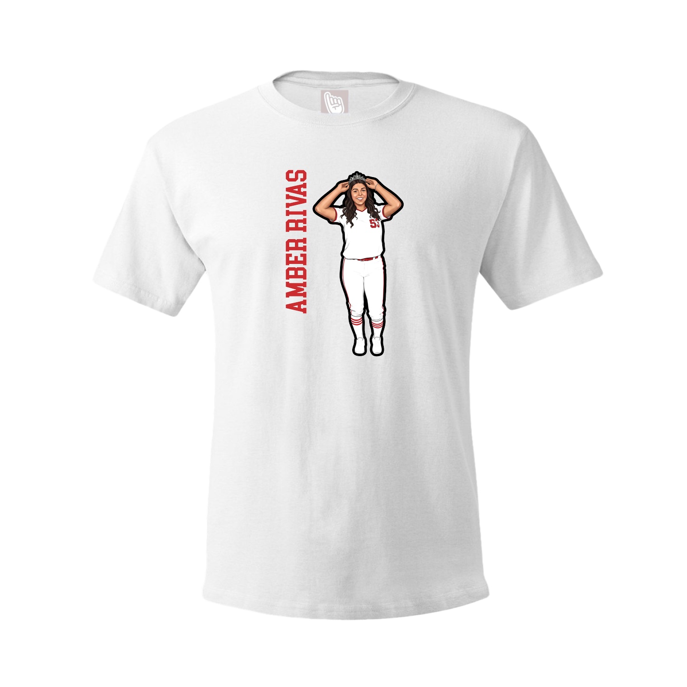 Tee — Name Vertical in White