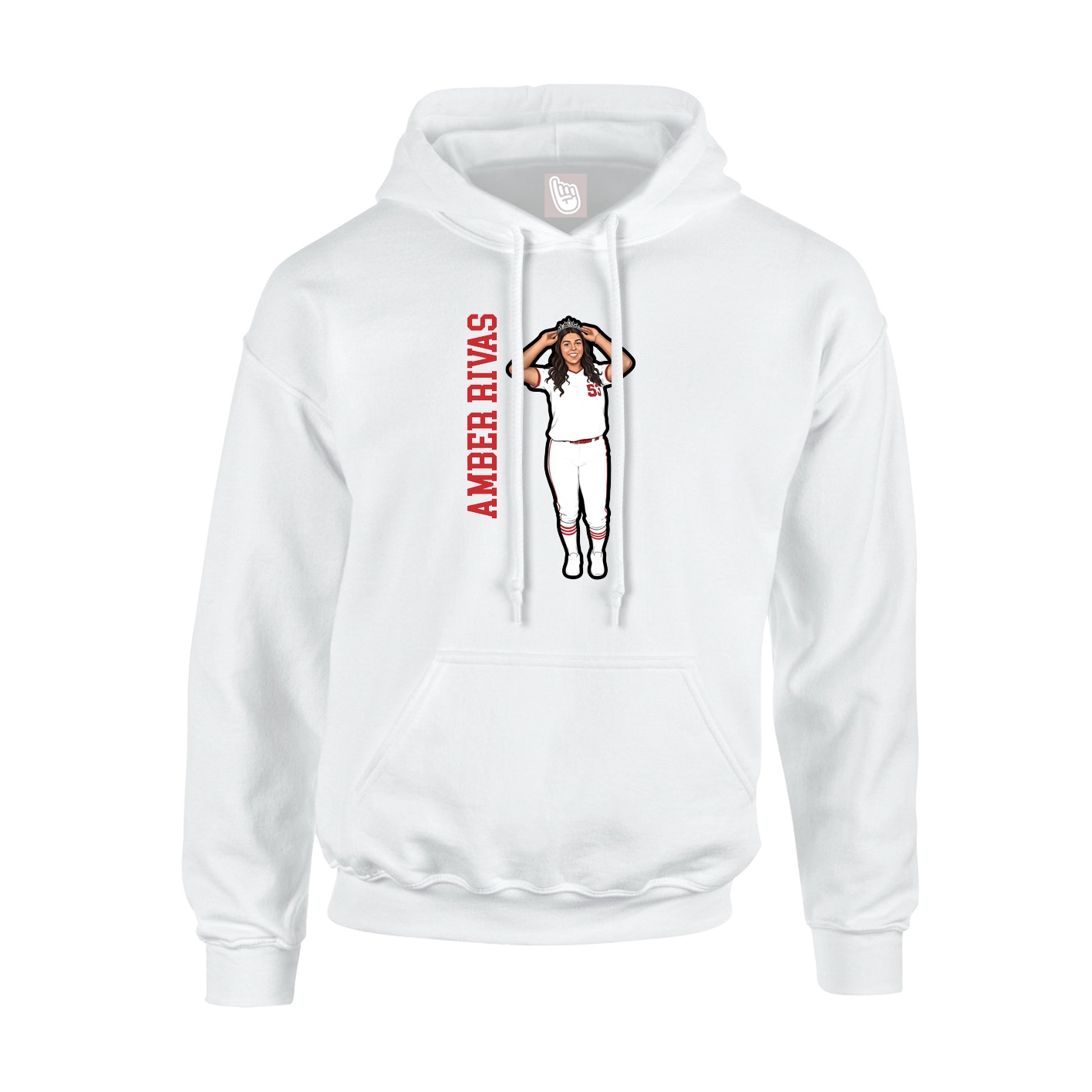 Hoodie — Name Vertical in White