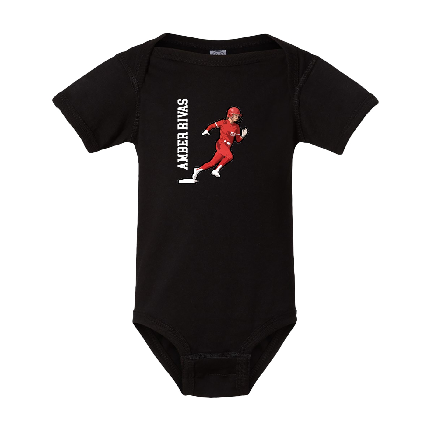 Baby Onesie — Name Vertical in Black