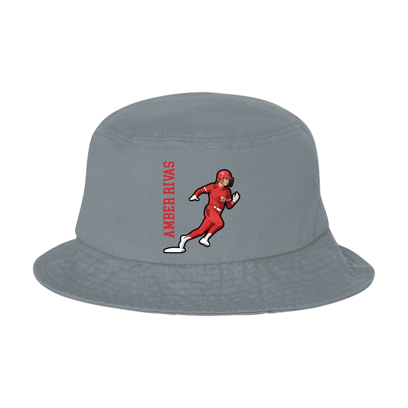 Bucket Cap — Name Vertical in Grey