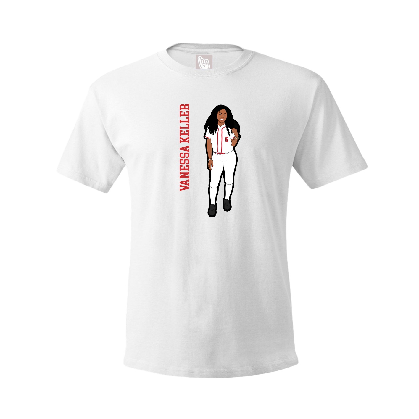 Tee — Name Vertical in White