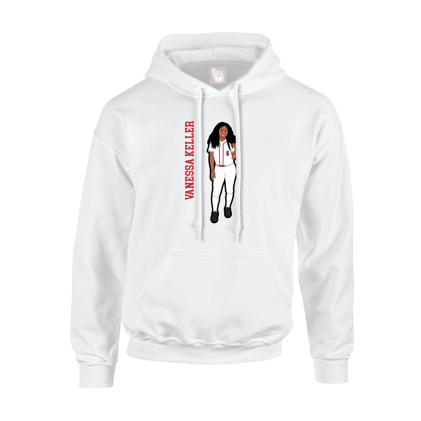 Hoodie — Name Vertical in White