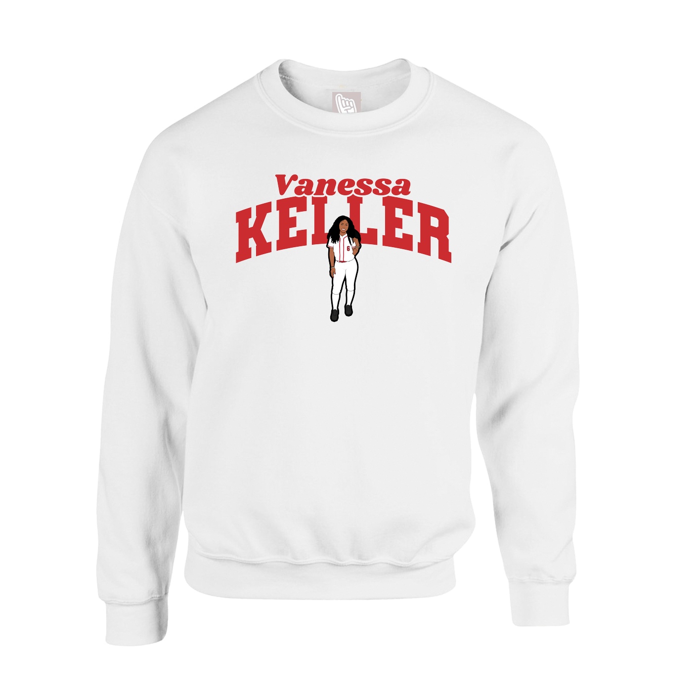 Fleece Crew — Signature Arch in White