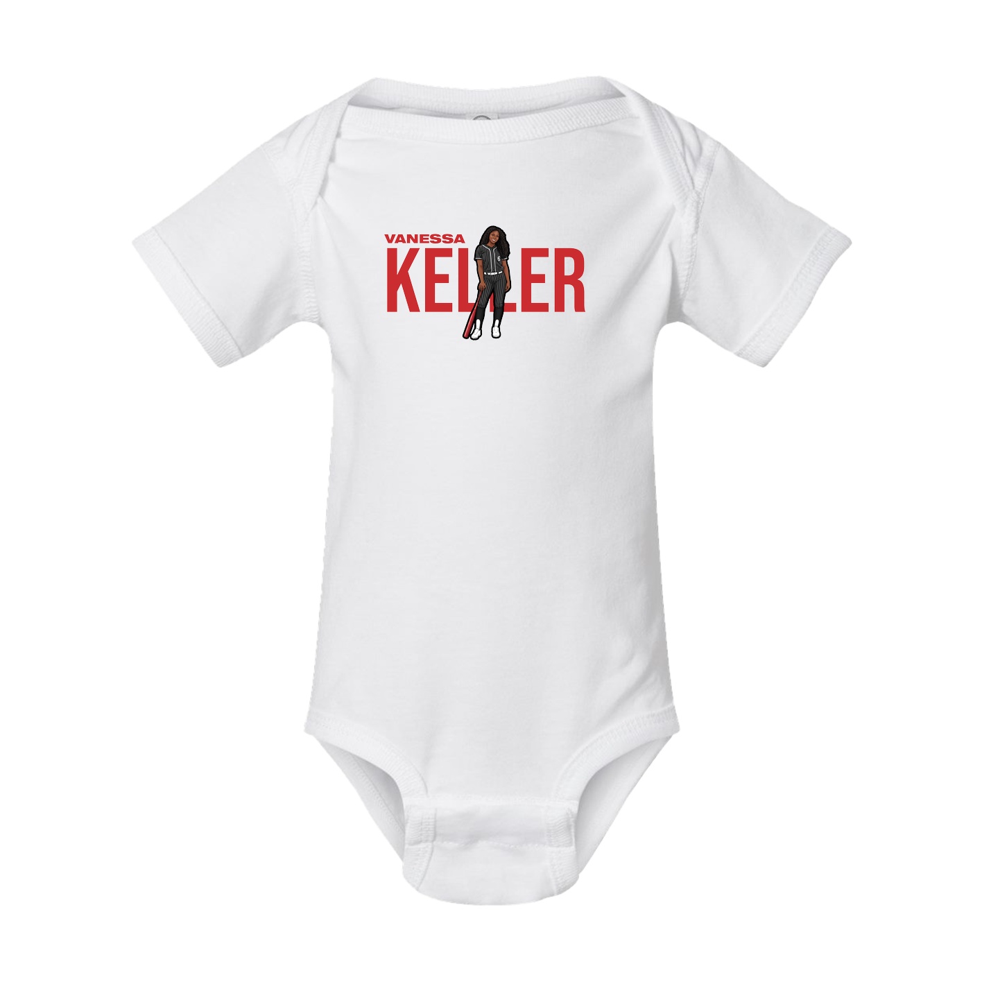 Baby Onesie — Player Name in White