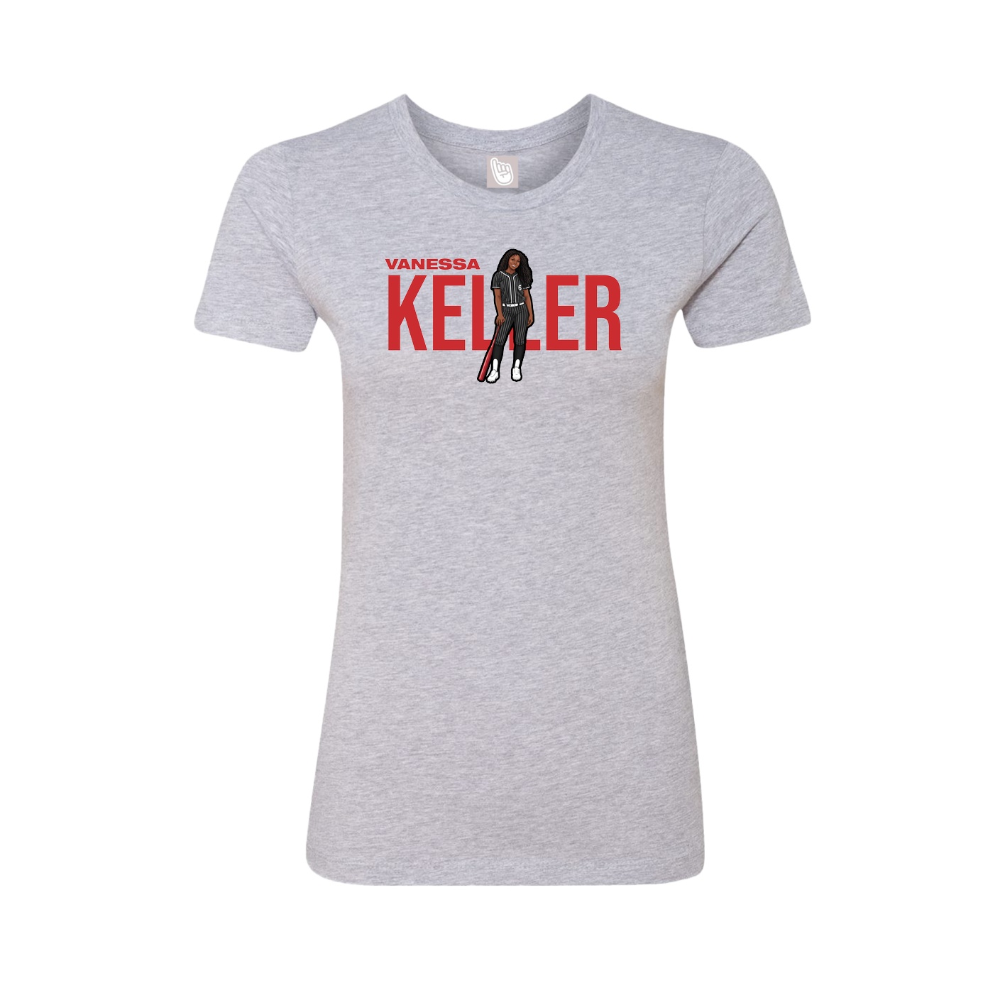 Womens Tee — Player Name in Grey