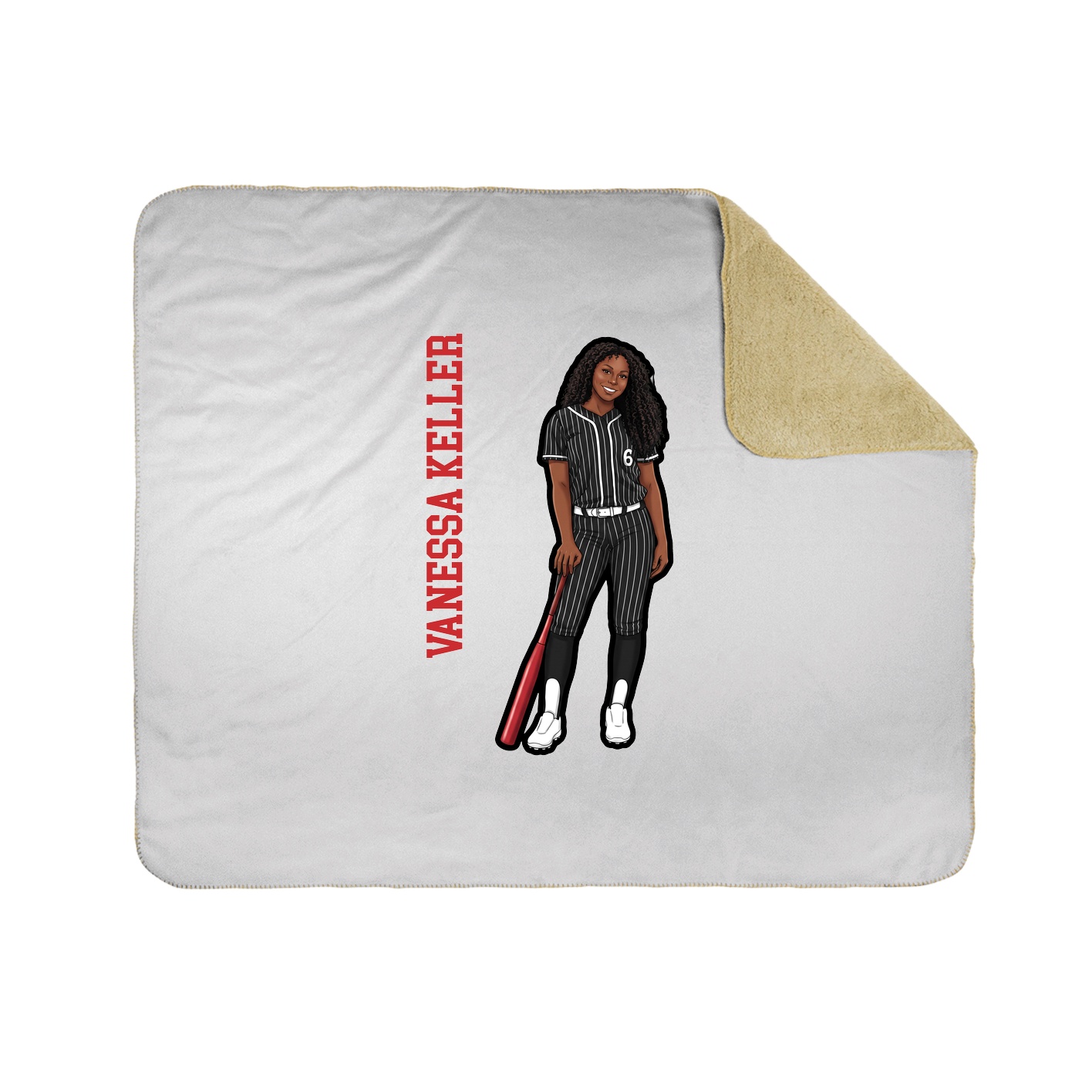 Throw Blanket — Name Vertical in White