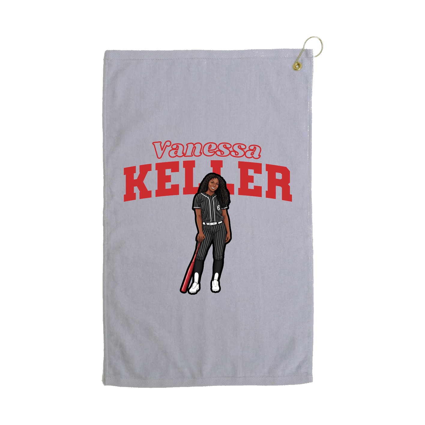 Golf Towel — Name Arch in Grey