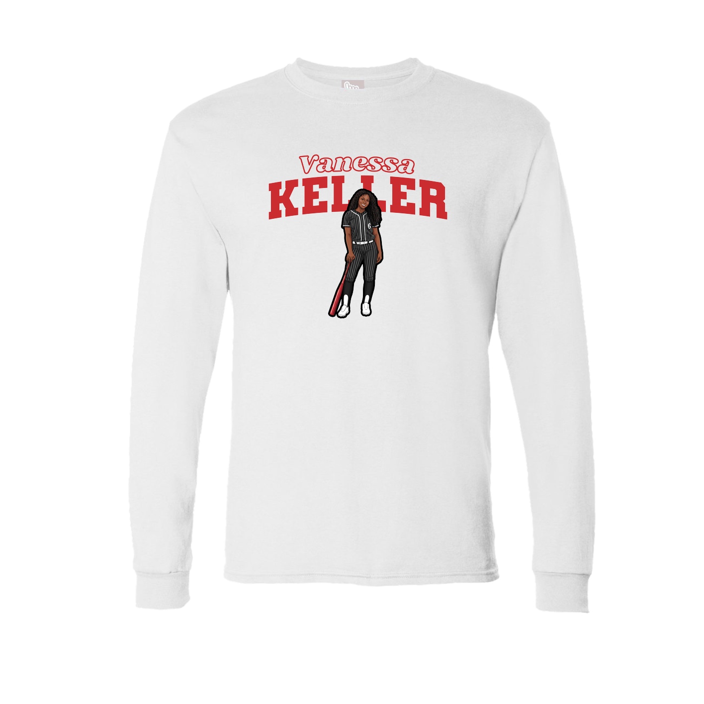 Long Sleeve Tee — Name Arch in White