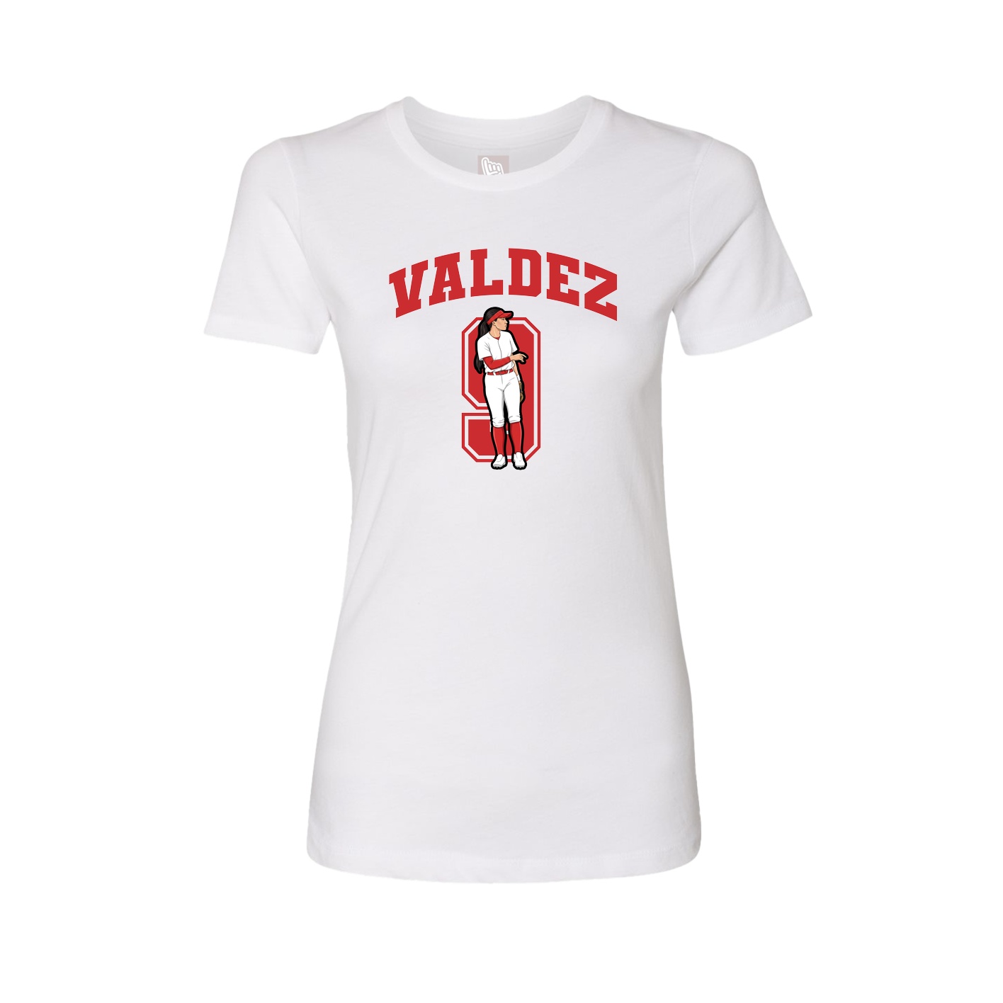 Fitted Women's Tee — Number in White