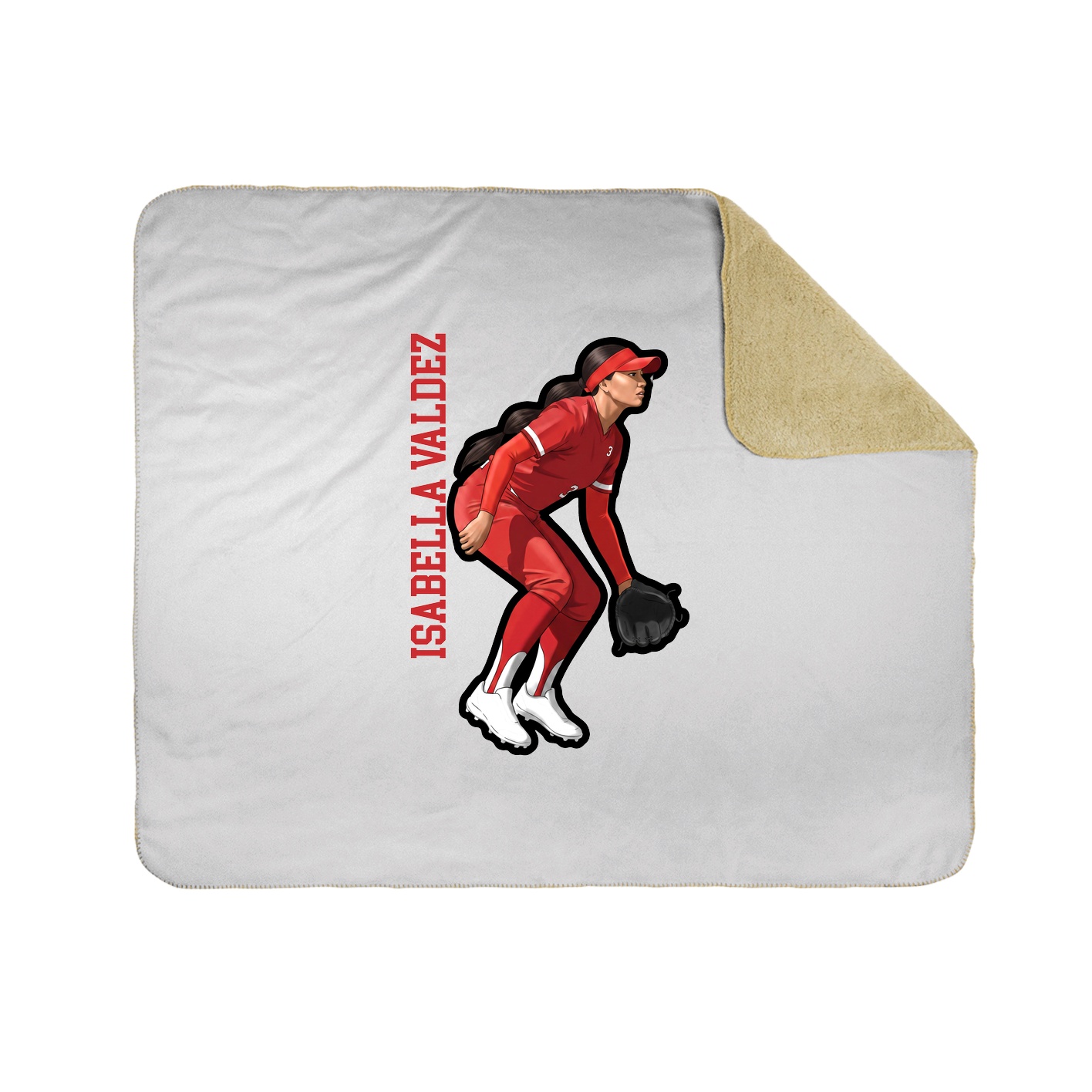 Throw Blanket — Name Vertical in White