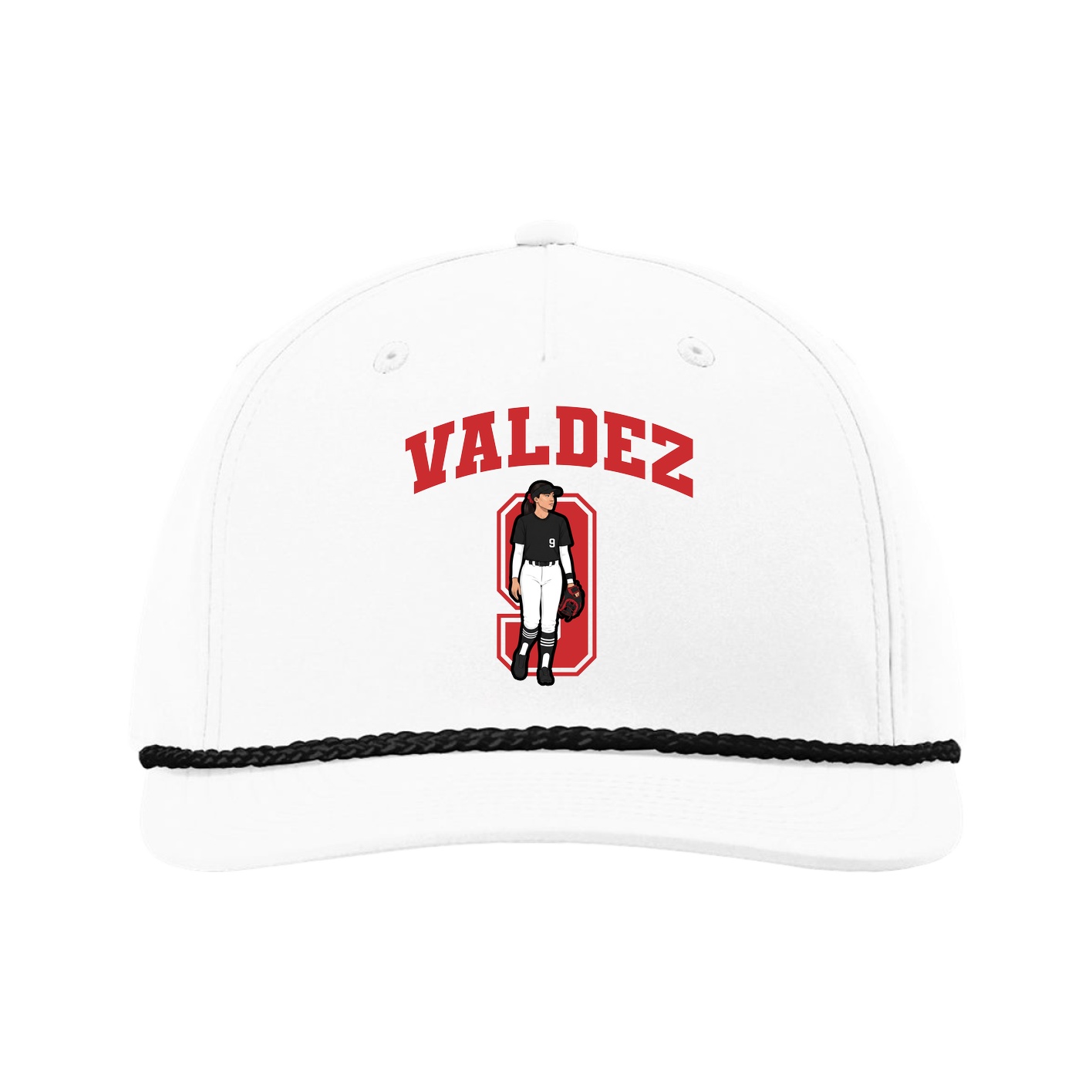 Five-Panel Classic Rope Cap — Number in White