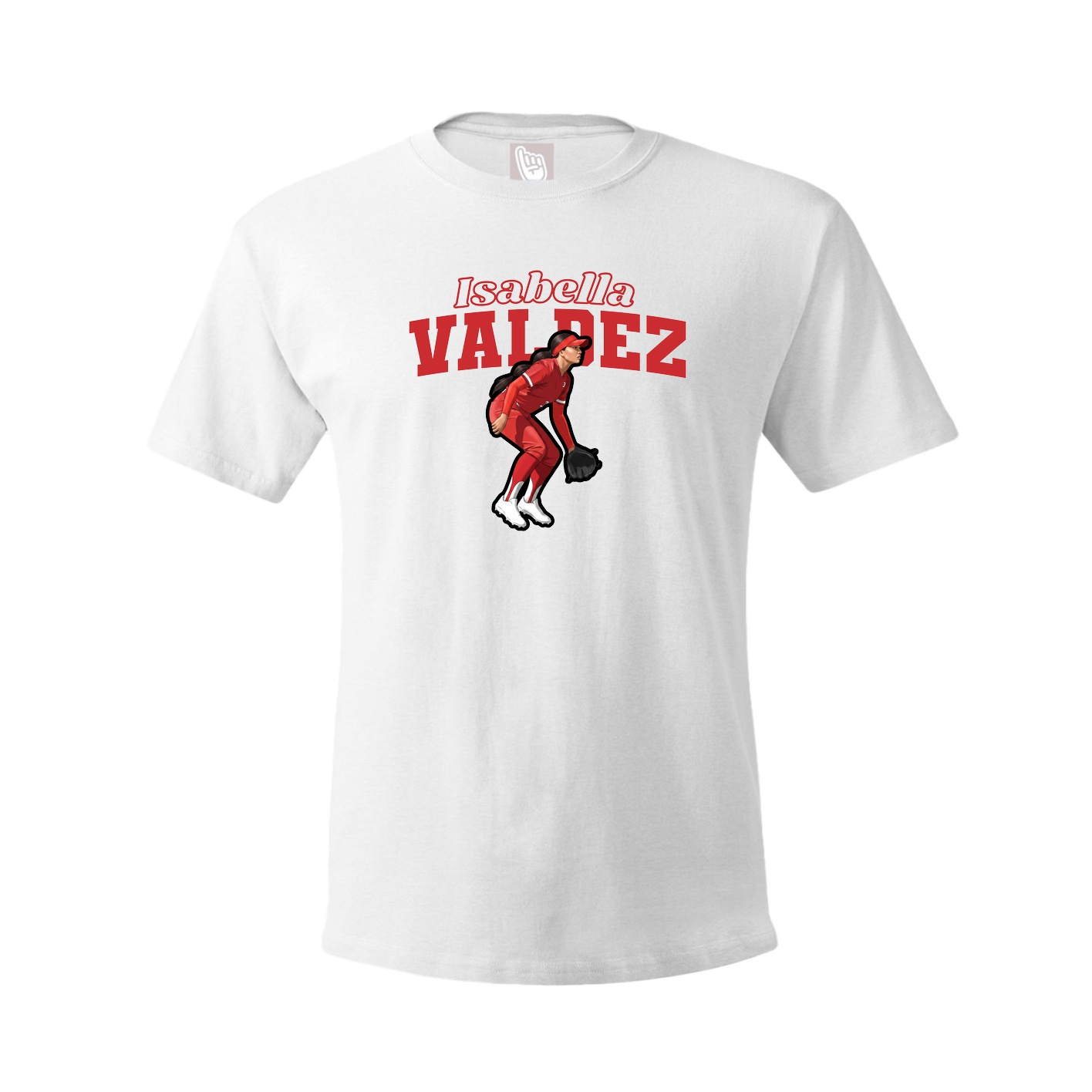 Youth Tee — Name Arch in White
