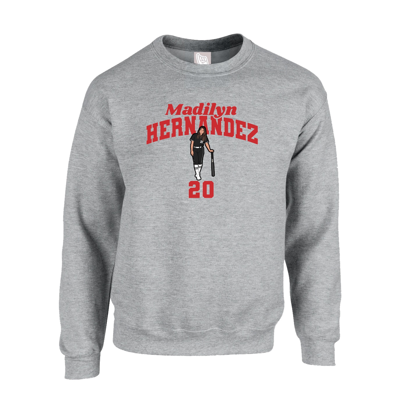 Fleece Crew — Signature Arch in Grey