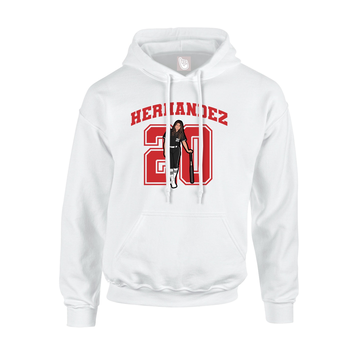 Hoodie — Number in White