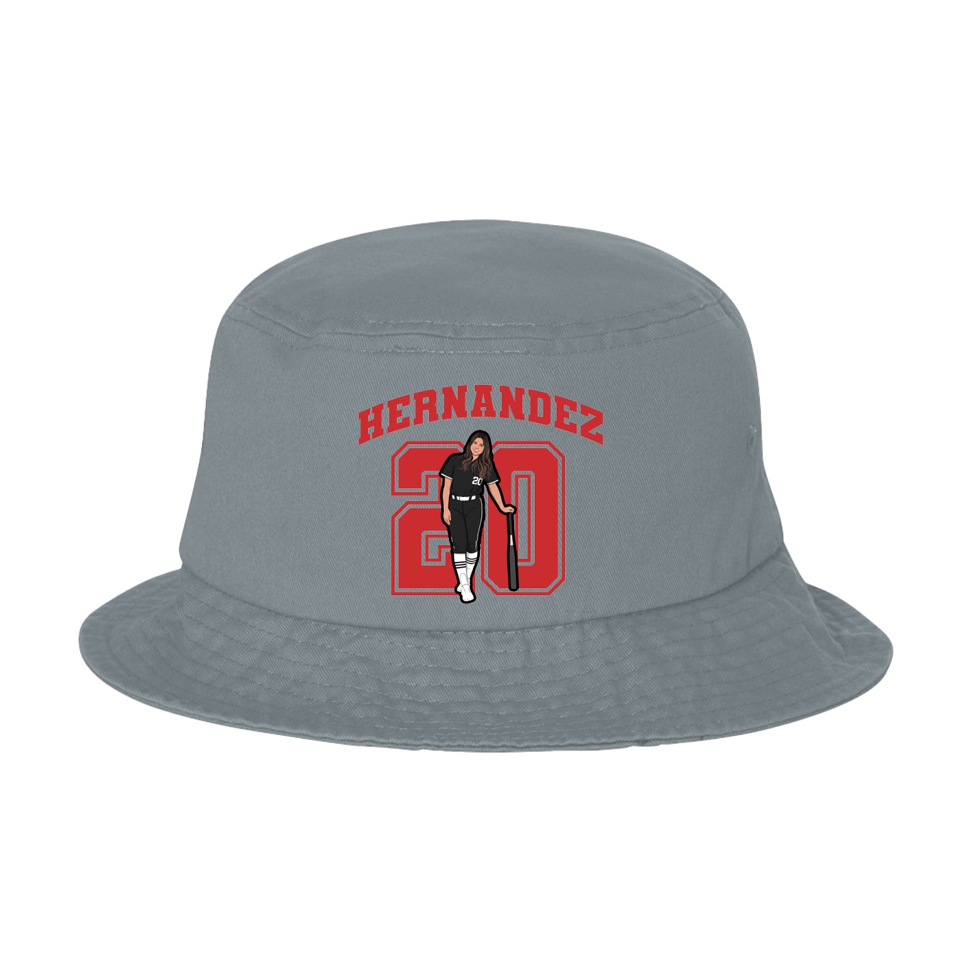 Bucket Cap — Number in Grey