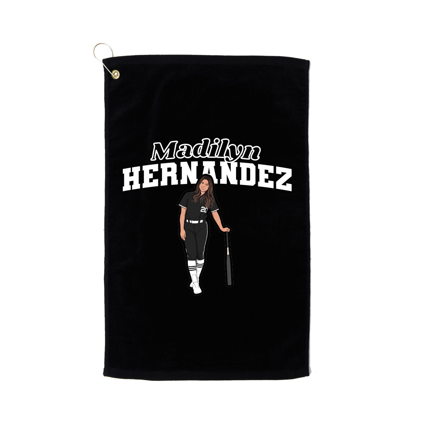 Golf Towel — Name Arch in Black