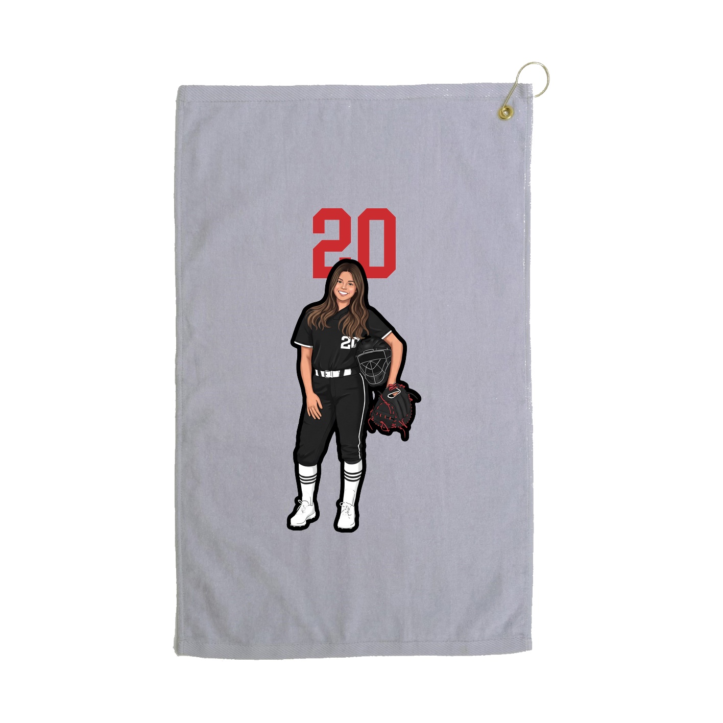 Golf Towel — Number Top in Grey