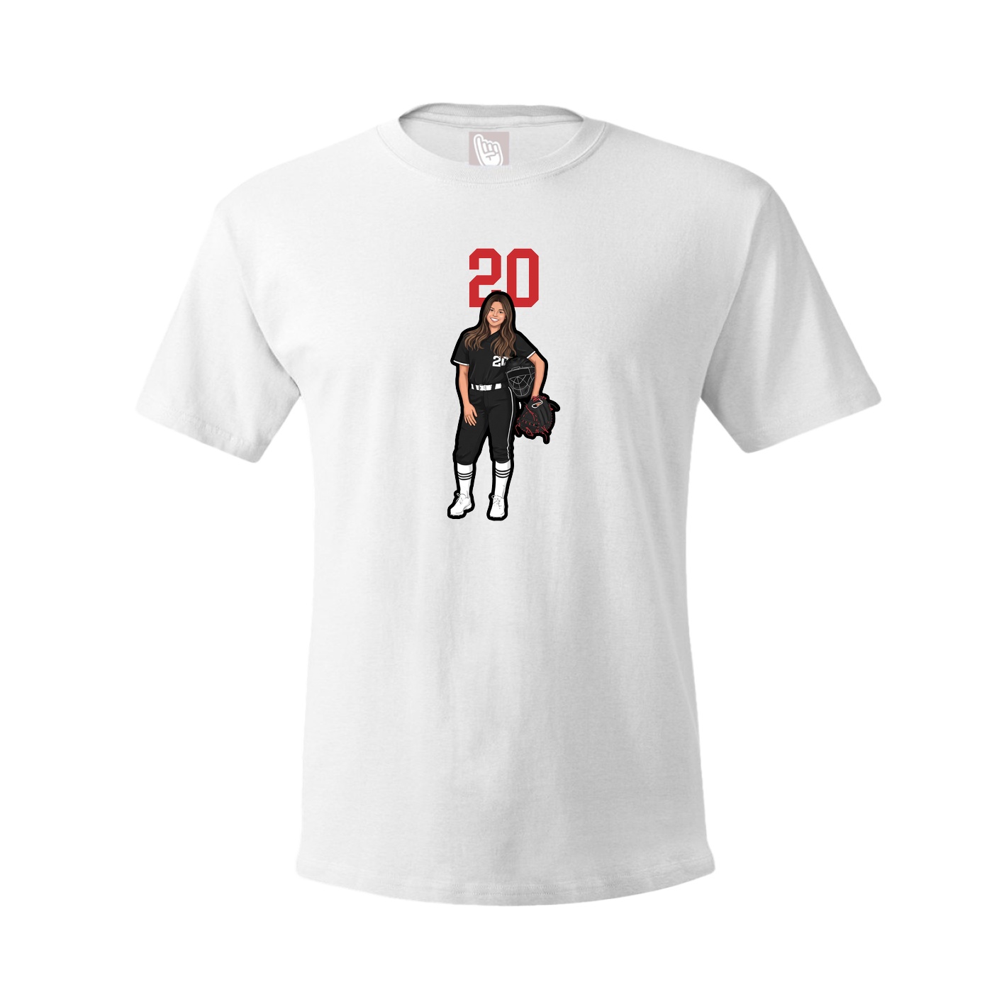 Youth Tee — Number Top in White