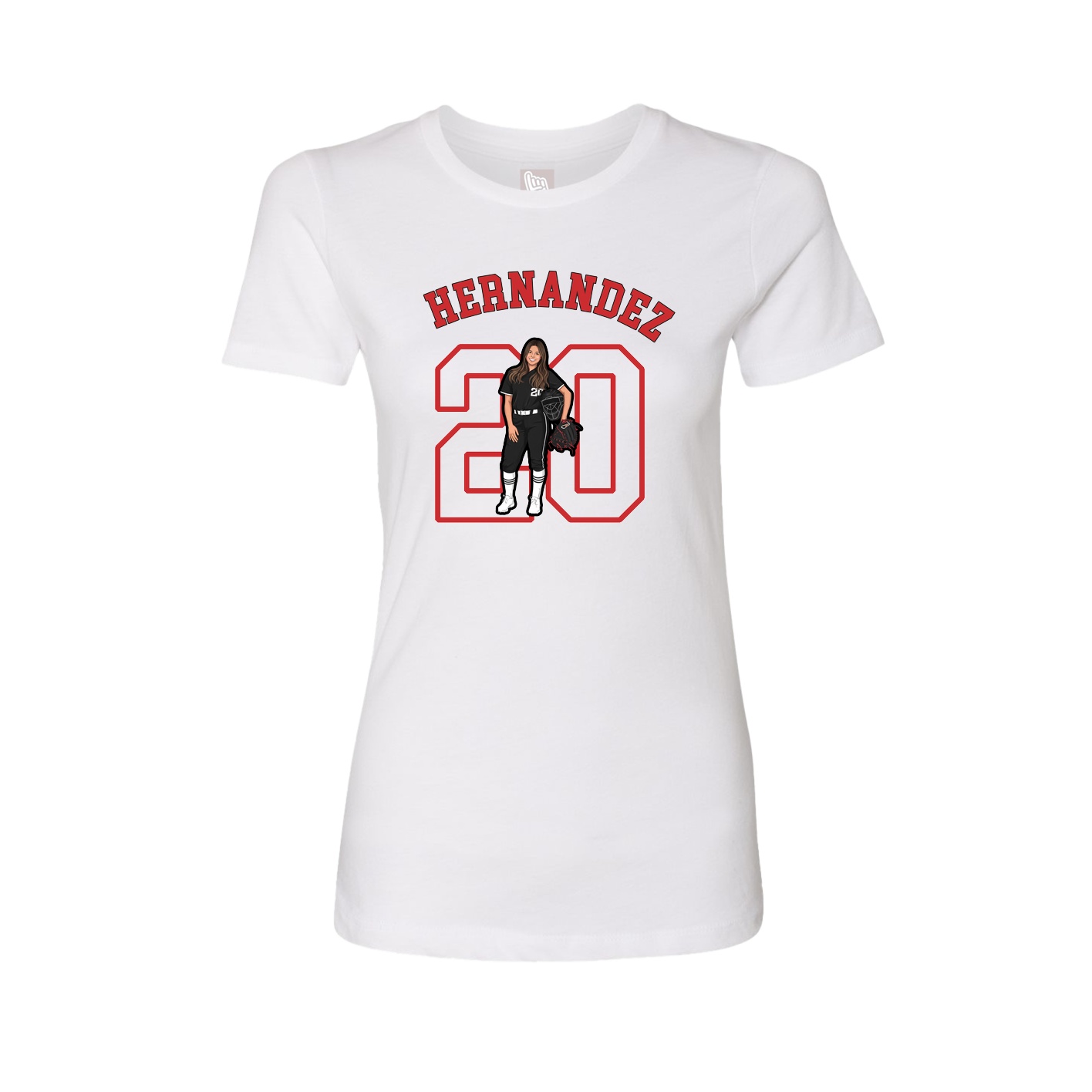 Fitted Women's Tee — Shirsey Arch in White