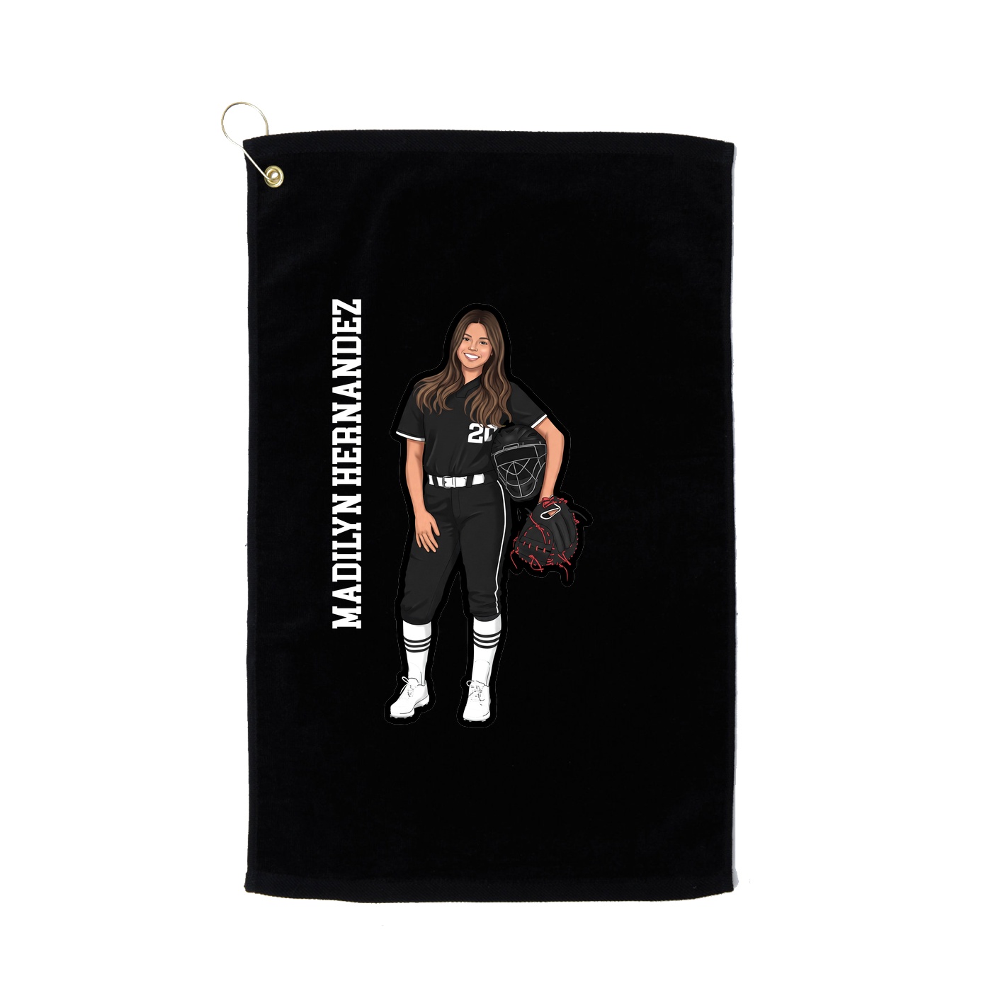Golf Towel — Name Vertical in Black
