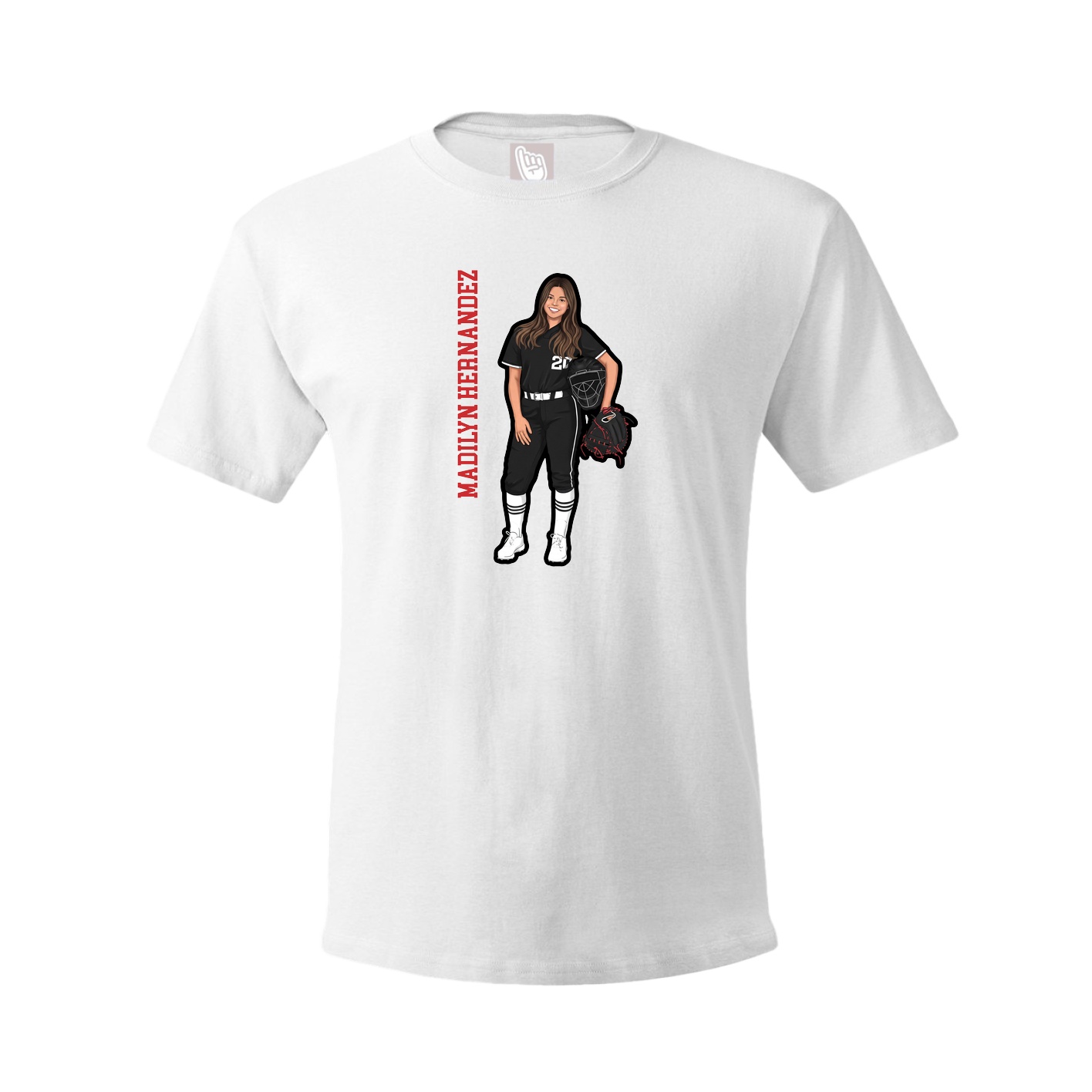 Tee — Name Vertical in White