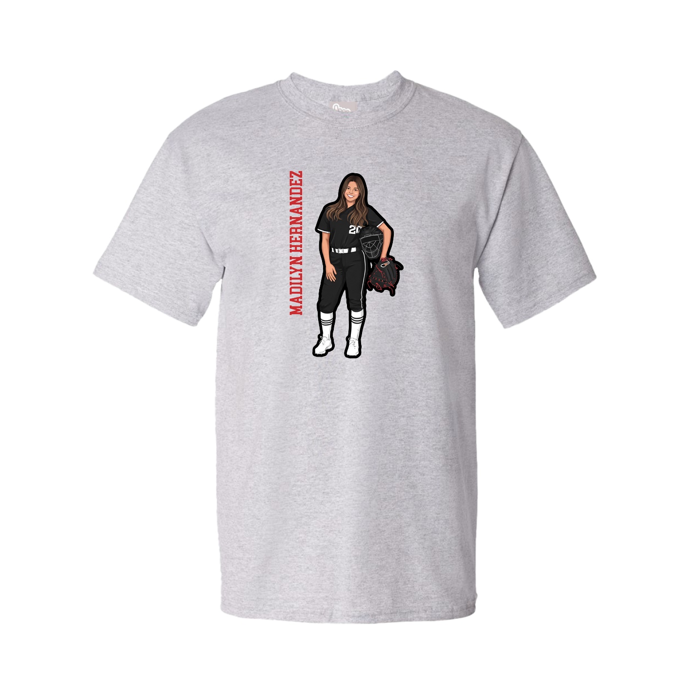 Youth Tee — Name Vertical in Grey