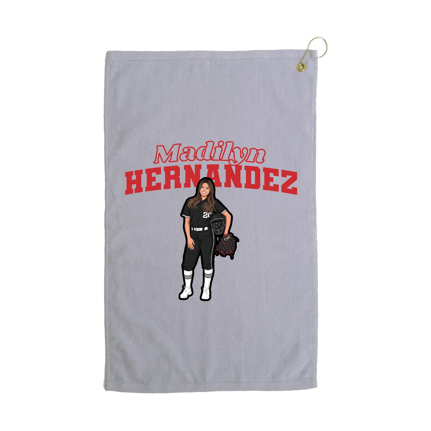 Golf Towel — Name Arch in Grey