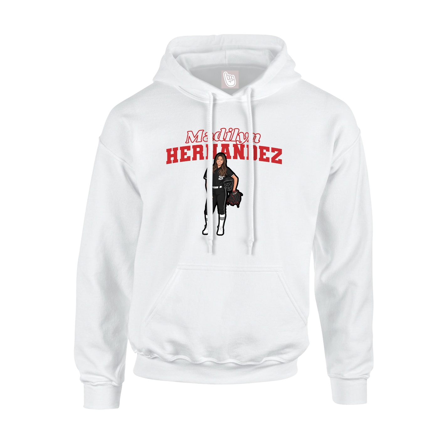 Hoodie — Name Arch in White